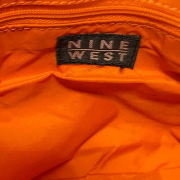 Nine West Cheetah print shoulder bag soft fabric with orange nylon lining 2 pots - Picture 7 of 7